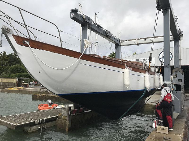 Mise à terre et mise à l'eau de bateaux