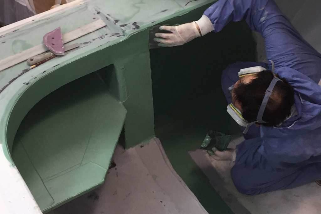 Les Ateliers d'Olivier, peinture et finition Peinture et finition catamaran Vitalia