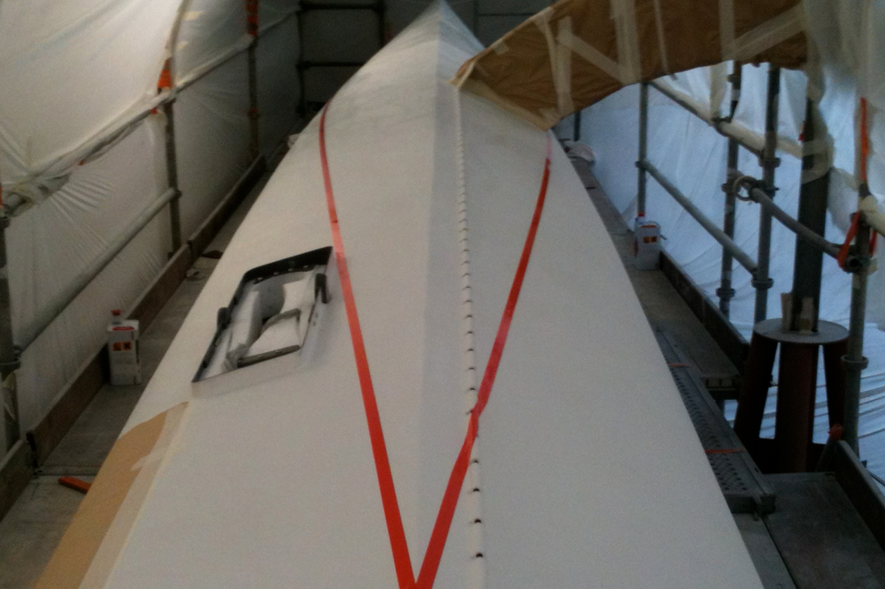 Affinage de la coque, modification de safran du voilier Prince de Bretagne