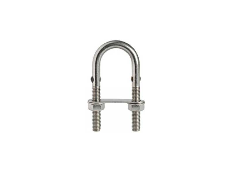 CADENE A FIL AVEC PLAQUE ET ECROUS 6X90MM INOX A4