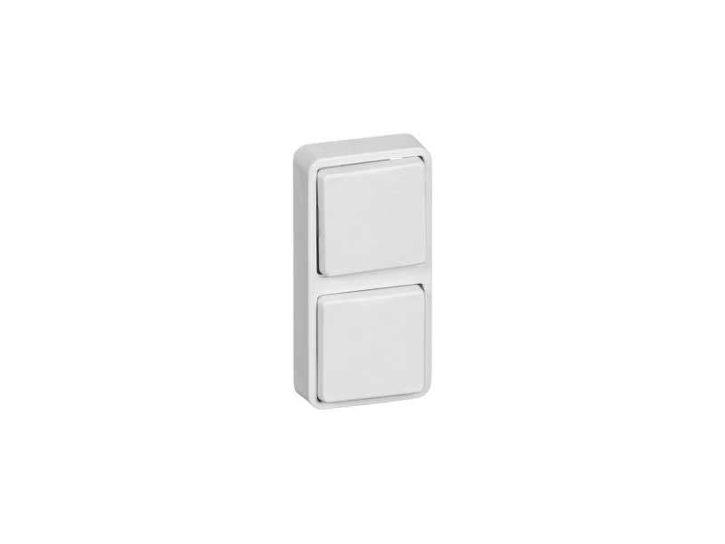 Mini interrupteur à bascule double blanc 25x50mm à l'unité